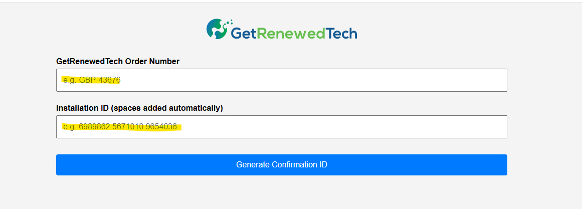 Step 3 - Paste into GetRenewedTech Form