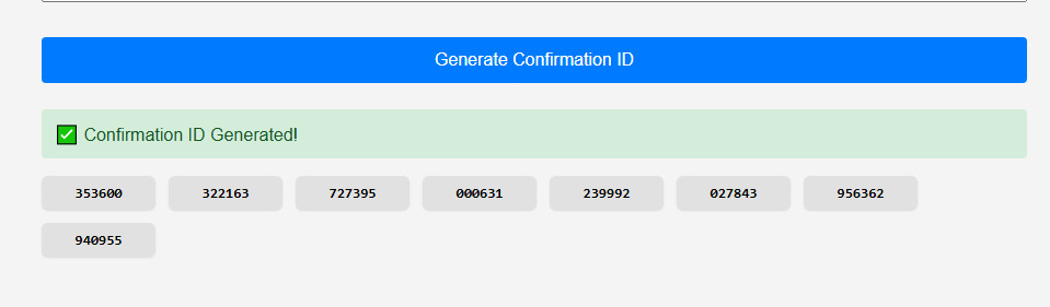 Step 4 - Get Confirmation ID