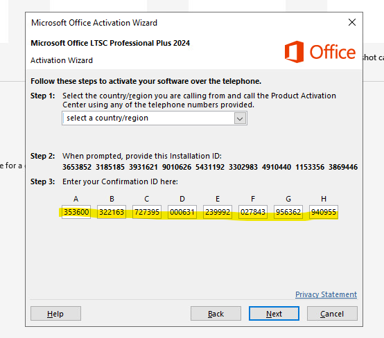 Step 5 - Enter Confirmation ID