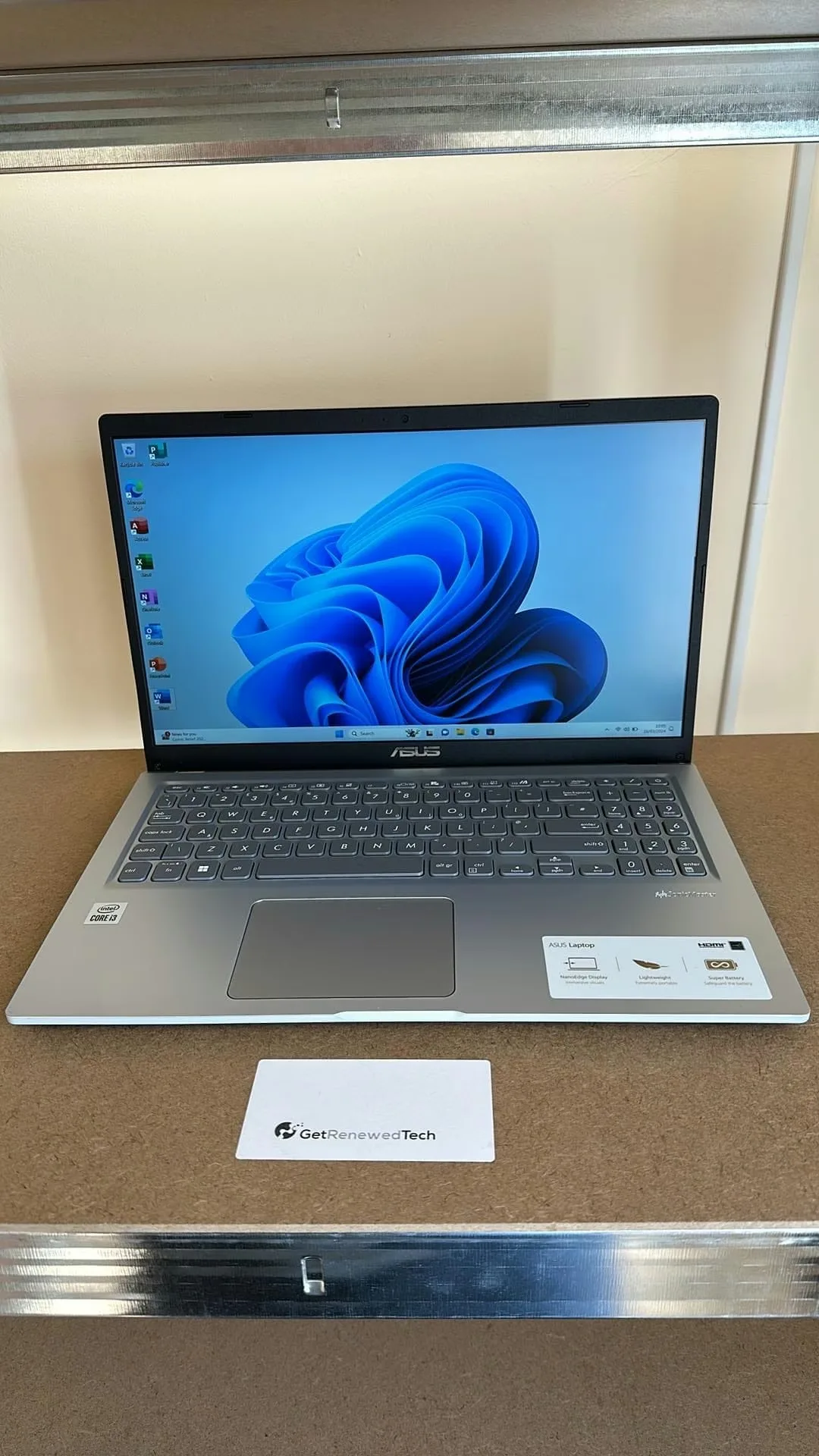 Asus X515J - Intel Core I3-1005G1 - 8GB RAM - 256GB SSD - 15.6" Screen with Windows 11 Home and Office 2021 Professional Plus - main product image