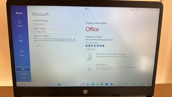 HP 14s-fq1005na - AMD Ryzen 7 5700U with Radeon Graphics - 8GB RAM - 512GB SSD - 14" Screen with Windows 11 Pro and Office 2021 Professional Plus - product detail image 3 of 8