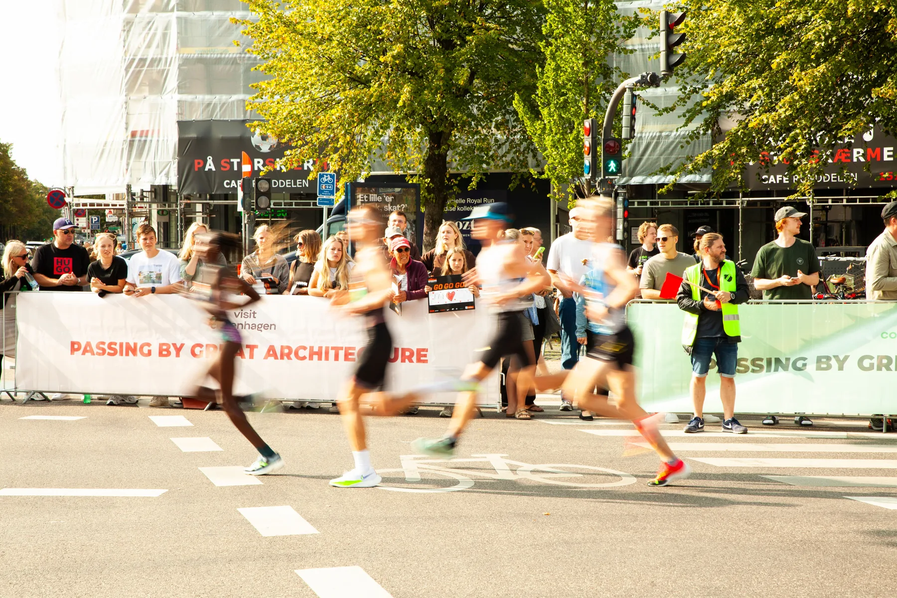 Runners taking part in a city race